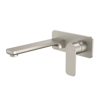Caroma Luna Wall Basin/Bath Mixer Brushed Nickel