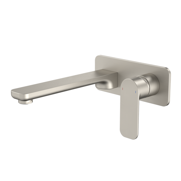 Caroma Luna Wall Basin/Bath Mixer Brushed Nickel