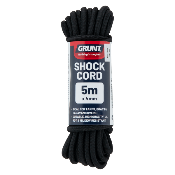 GRUNT 4mm x 5m Black Shock Cord