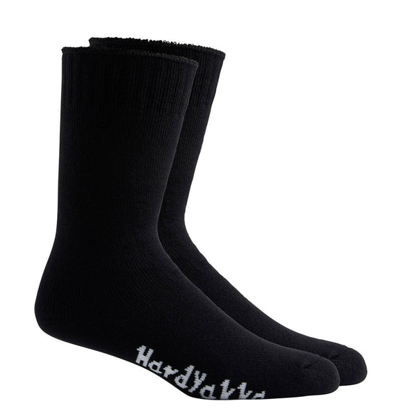 Hard Yakka Men's Black 2 Pack Bamboo Work Socks - Size 7-12