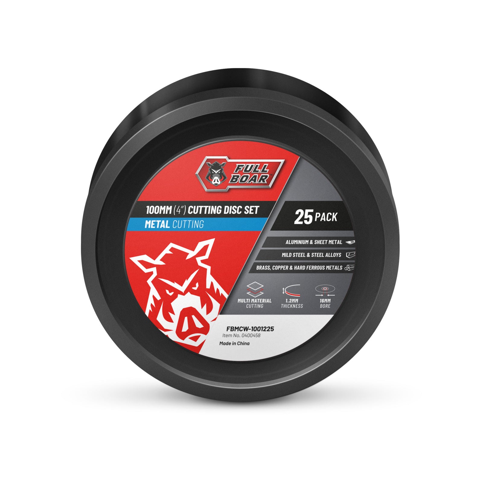 Full Boar 100mm (4") x 1.2 x 16mm Metal Cutting Disc - 25 Pack - Image 1 of 2