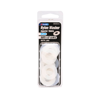 Zenith 1/2" And M12 Nylon Washer - 20 Pack
