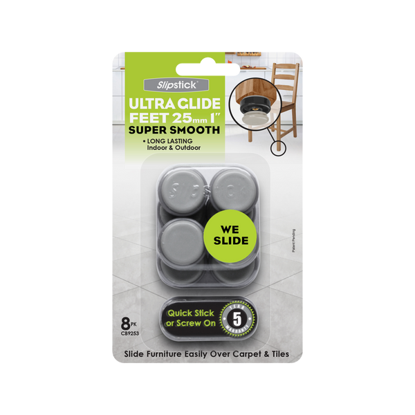 Slipstick 25mm Ultra Glide Super Smooth Feet - 8 Pack