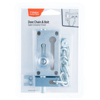 Taskmaster Satin Chrome Door Chain & Bolt