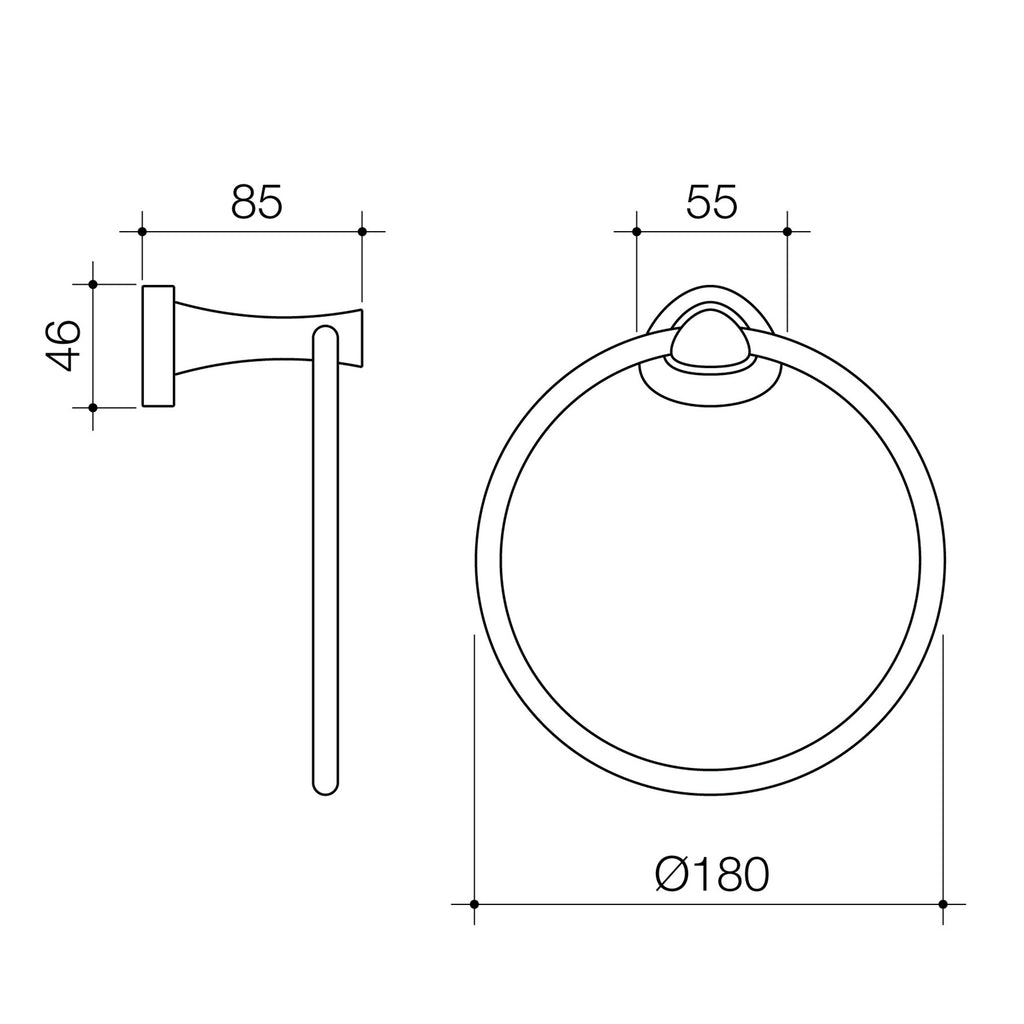 Caroma Polished Chrome Acacia Towel Ring - Image 2 of 2