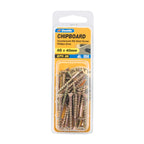 Zenith 8G x 40mm Countersunk Rib Head Chipboard Screws - 100 Pack - Image 1 of 2
