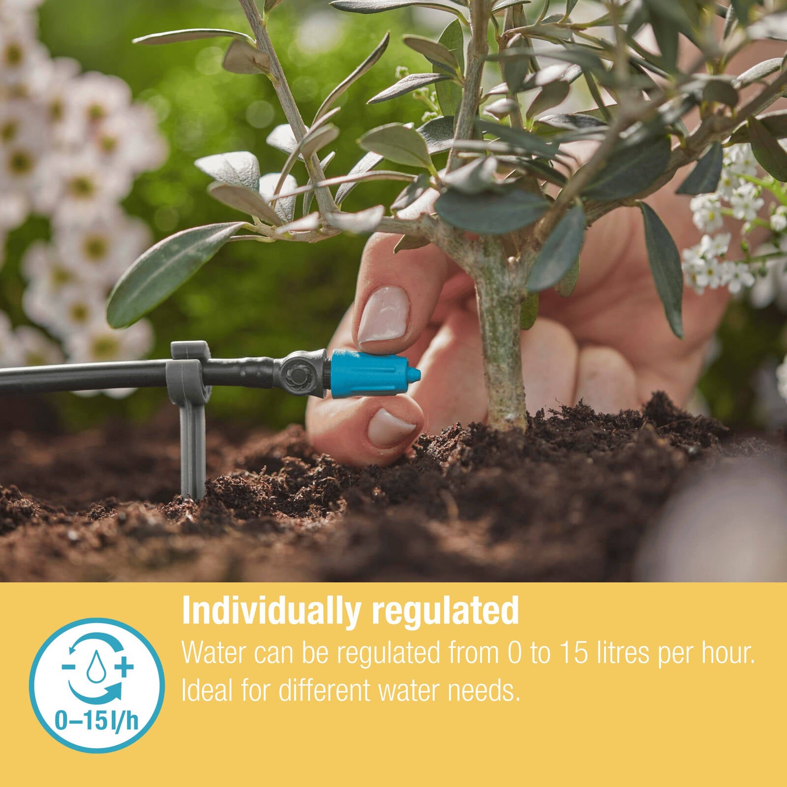 GARDENA 0-15L/h Micro Irrigation Adjustable Endline Drip Head - 10 Pack - Image 6 of 9