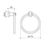 Caroma Matte Black Cosmo Towel Ring - Black - Image 3 of 3