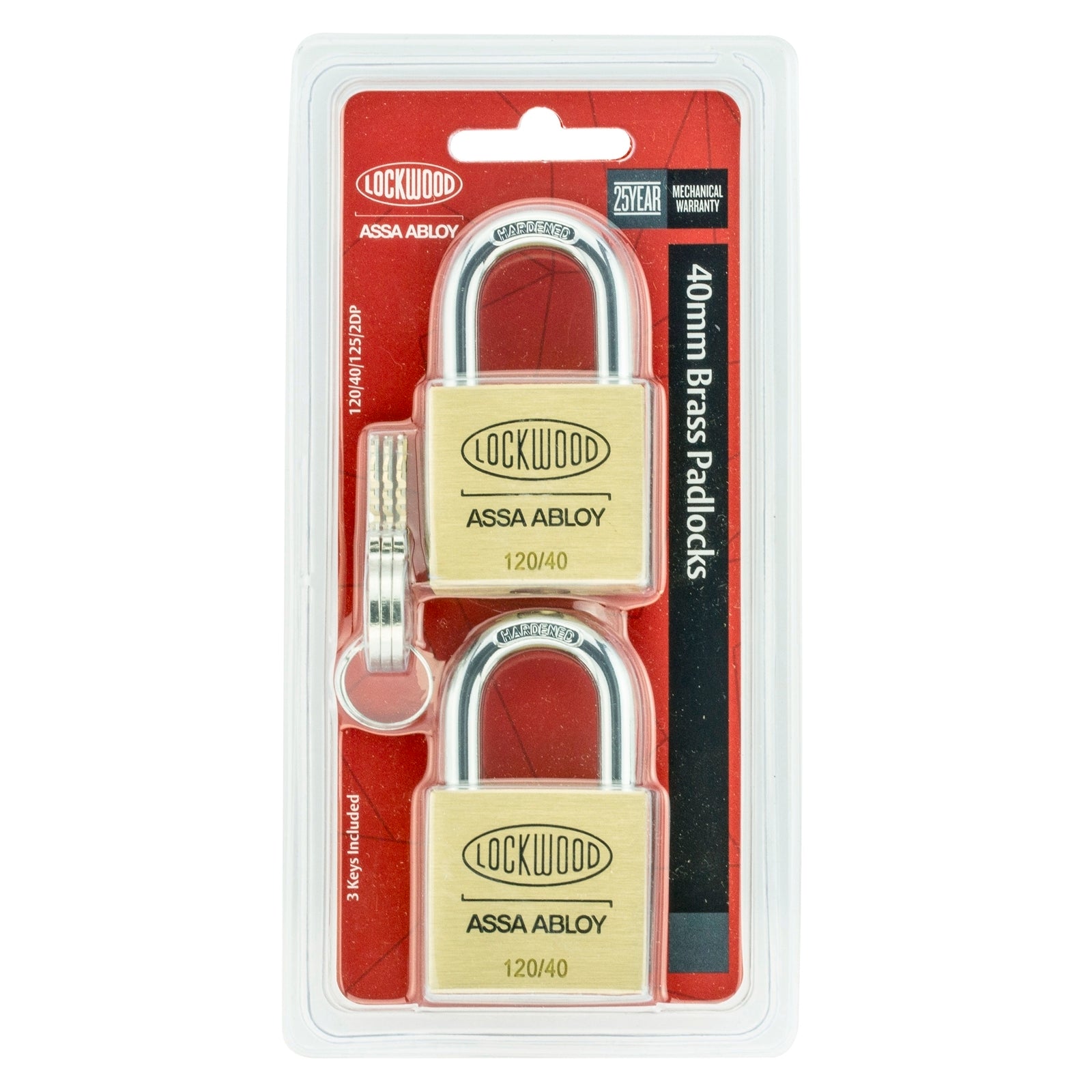 Lockwood 40mm Solid Brass 120 Series Padlock General Purpose - 2 Pack - Image 8 of 8