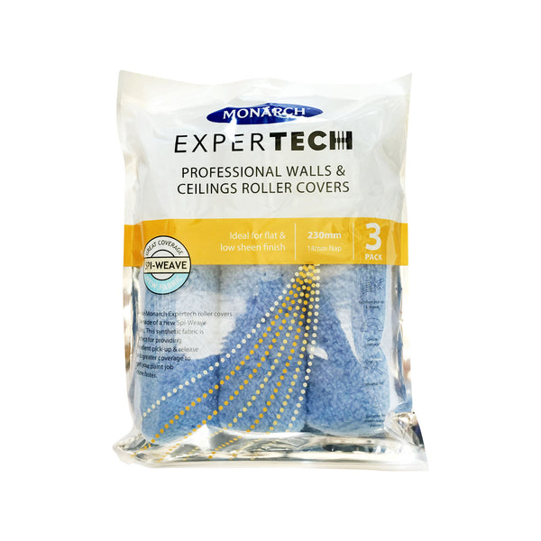 Monarch Expertech 230mm Walls And Ceilings Spi-Weave Roller Cover - 3 Pack - 230mm