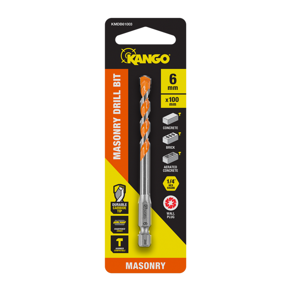 Kango 6 x 100mm 1/4" Masonry Drill Bit