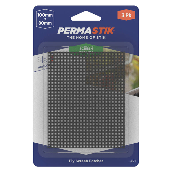 Permastik 100 x 80mm Adhesive Screen Patches - 3 Pack
