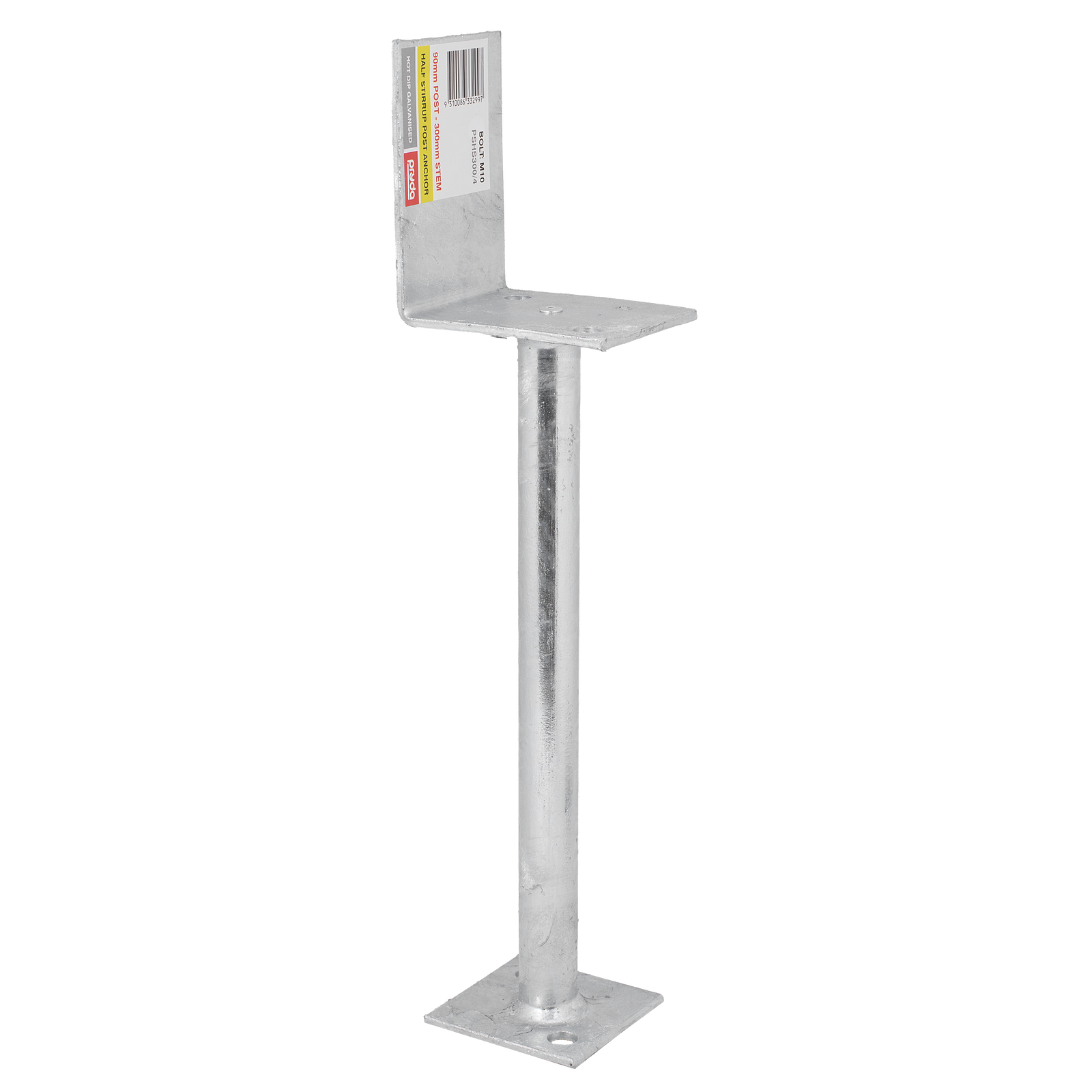 Pryda 300mm M10 Half Stirrup Post Anchor - Image 1 of 2