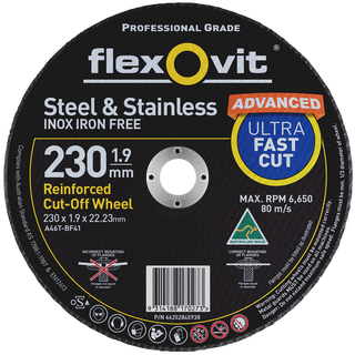 Wheel Cut Off Metal Flx Black 230x1.9x22.23mm 66252845938