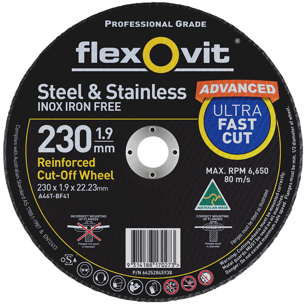 Wheel Cut Off Metal Flx Black 230x1.9x22.23mm 66252845938