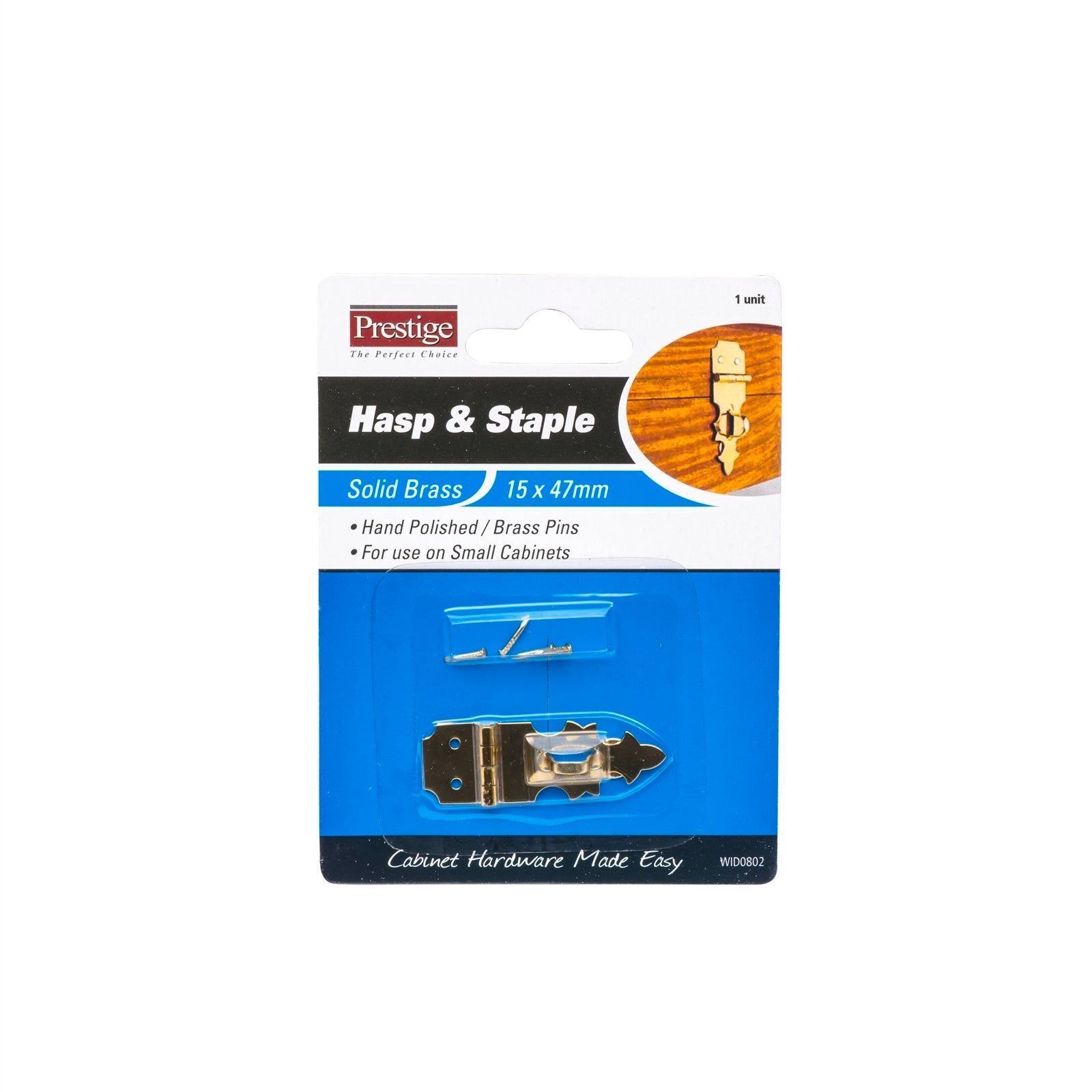 Prestige 15 x 47 x 0.5mm Decorative Brass Hasp and Staple - Image 1 of 1