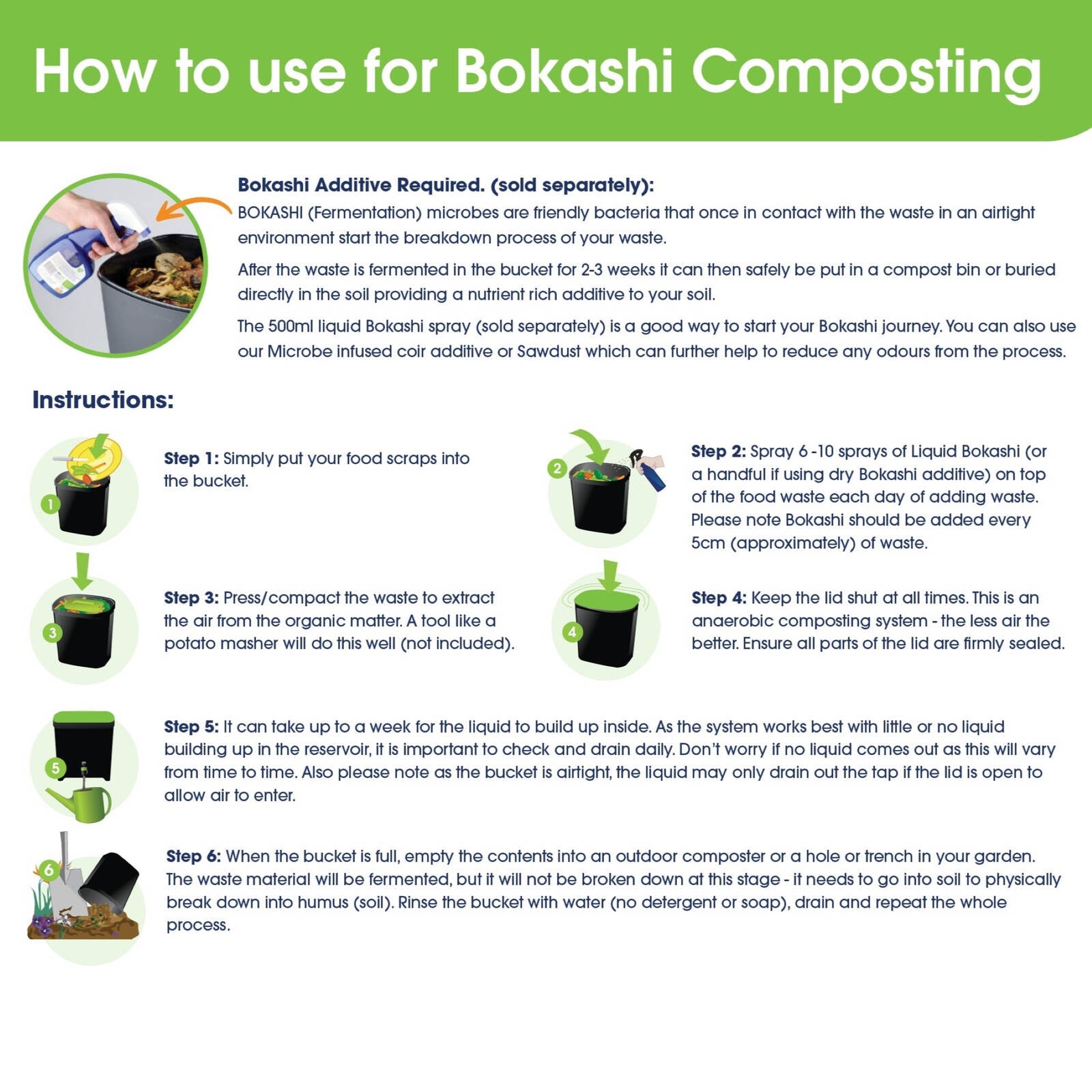 Maze 20L Airtight Bokashi Bucket Indoor Composter - Image 8 of 8