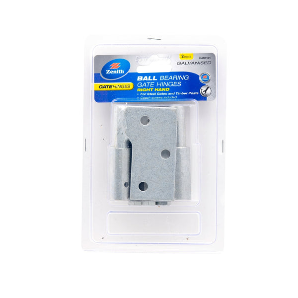 Zenith Galvanised Right Hand Ball Bearing Gate Hinge - 2 Pack