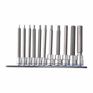 Kincrome 11 Piece 1/4" and 3/8" Metric Long Hex Socket Rail