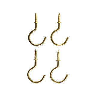 Everhang 21mm Brass Plated Cup Hook - 4 Pack