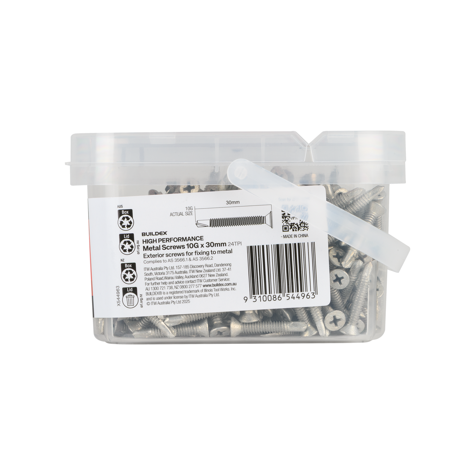 Buildex 10G x 30mm Class 3 Sheet Metal Screws - 500 Pack - Image 2 of 11