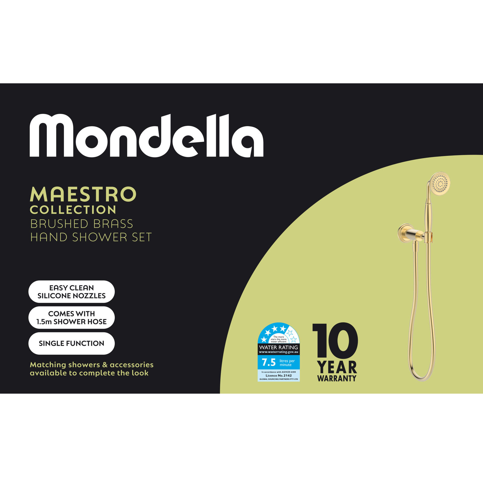 Mondella Chrome Maestro Hand Shower Set - Chrome - Image 4 of 8