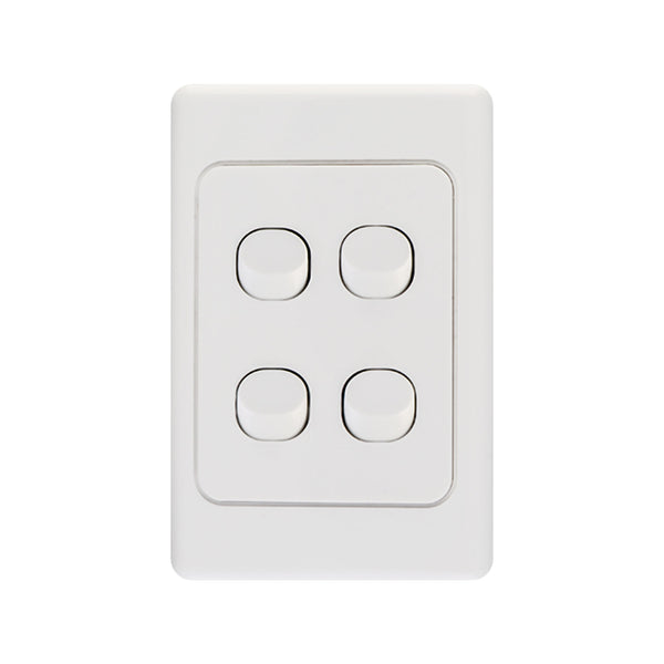 DETA White 1 Gang Single Vertical Switch