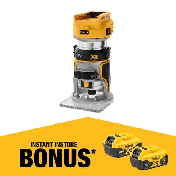 DeWALT 8mm 18V XR Li-Ion Brushless Router - Skin Only