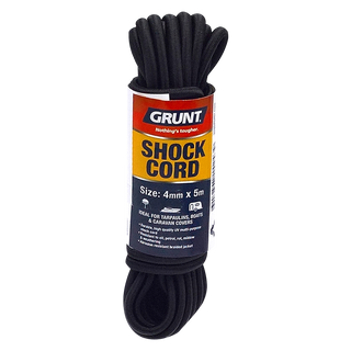 GRUNT 4mm x 5m Black Shock Cord