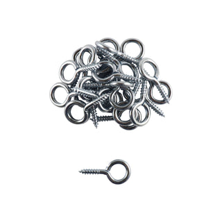 Everhang 4mm Zinc Plated Screw Eye Hook - 25 Pack