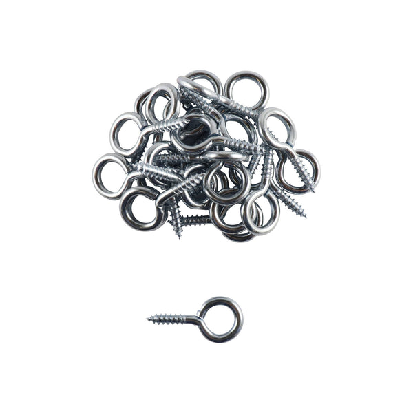 Everhang 4mm Zinc Plated Screw Eye Hook - 25 Pack