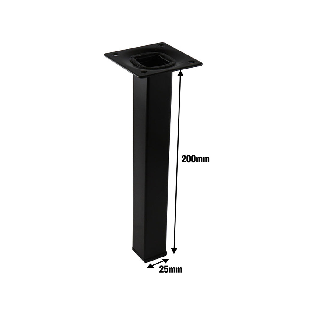 Adoored 25 x 25 x 200mm Black Square Tube Furniture Leg - Image 5 of 5