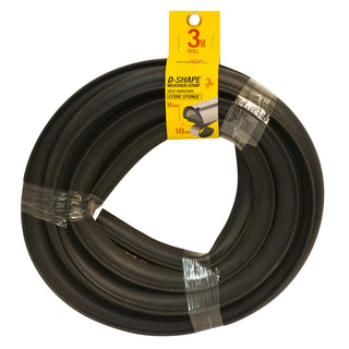 Moroday 18 x 16mm x 3m Black Self Adhesive D-Shape Weather Strip
