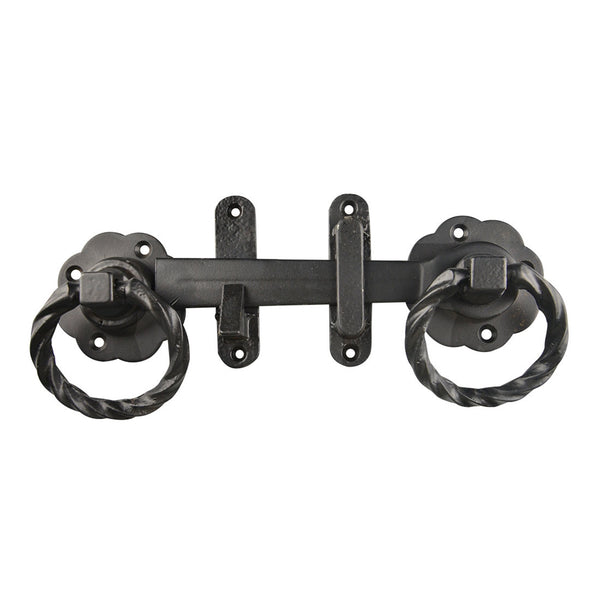 Pinnacle 175mm Black Gothic Ring Gate Latch Set
