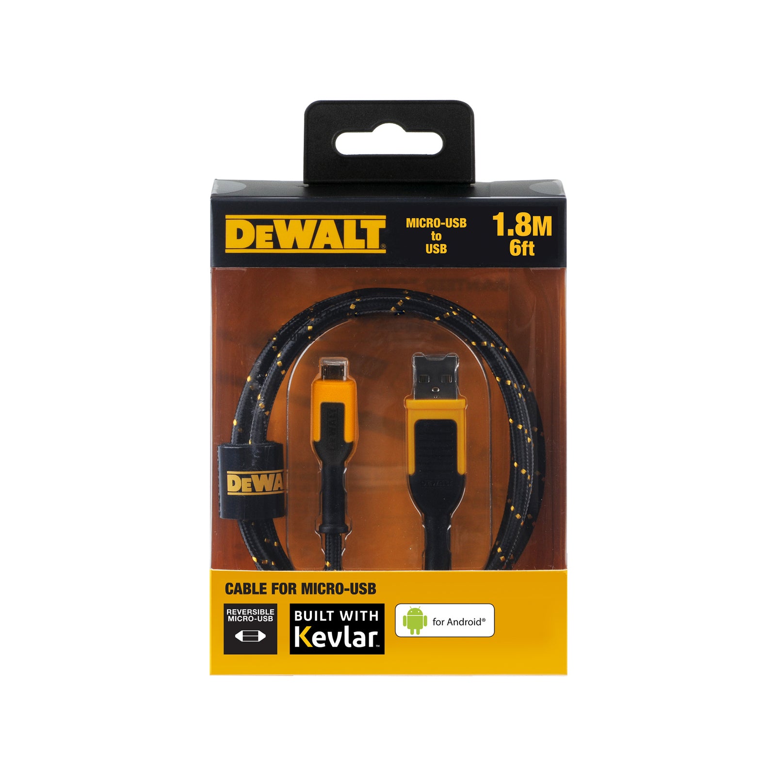 DeWALT 1.8m Micro-USB to USB Charging Cable Reinforced with Kevlar - Image 2 of 5