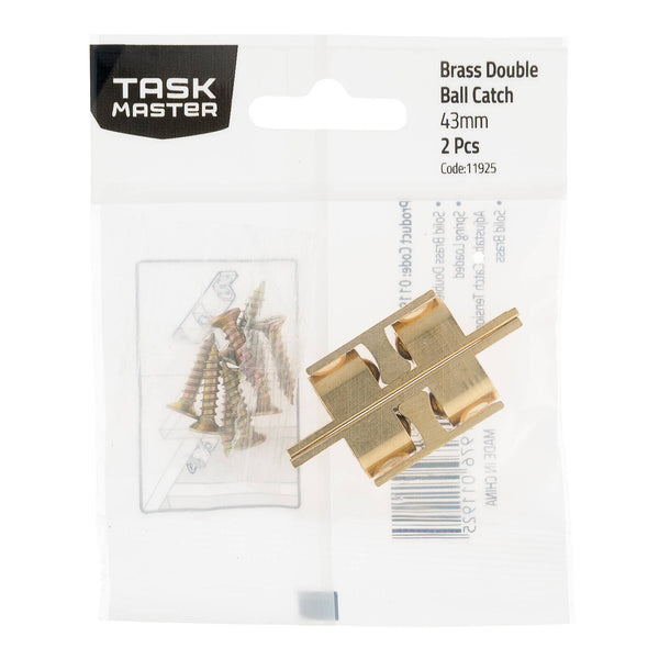Taskmaster 43mm Brass Double Ball Catch - 2 Pack - 43mm