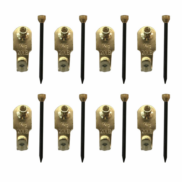 Everhang 8kg Brass Plated Picture Hanging Angle Drives - 8 Pack