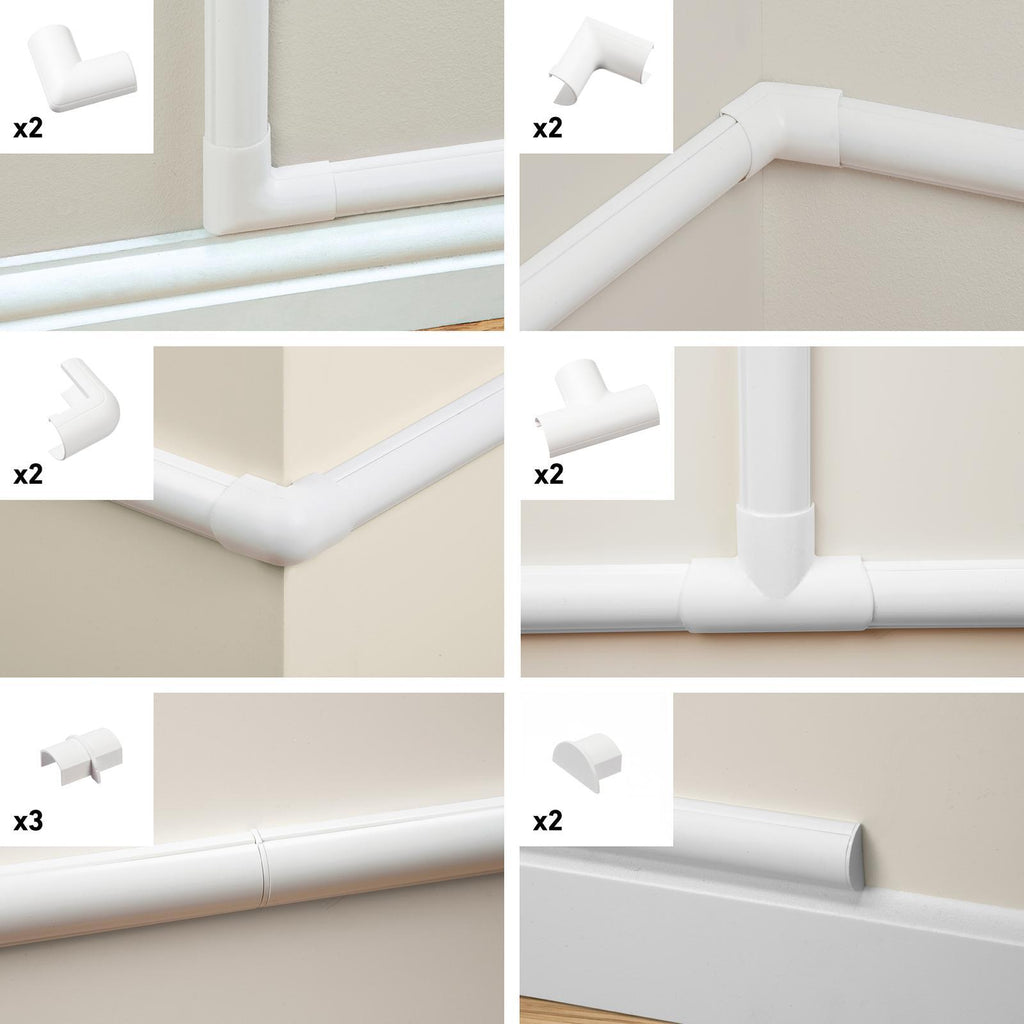 D-Line 13 Piece 20 x 10mm White Clip Over Cable Cover Accessory Kit - Image 2 of 6