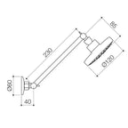 Caroma Chrome Luna Adjustable Shower and Arm - Image 2 of 4
