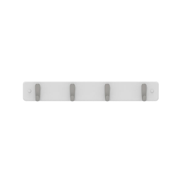 MODE 4 Brushed Nickel Hooks On White Board Rack