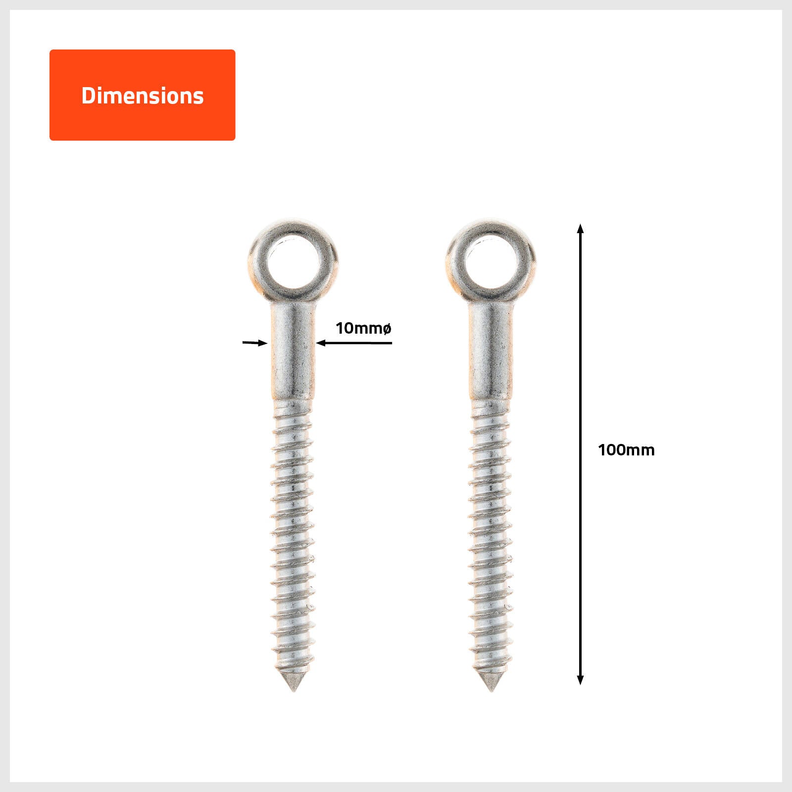 Taskmaster 10mm 316 Stainless Steel Lag Screw - 2 Pack - Image 2 of 10