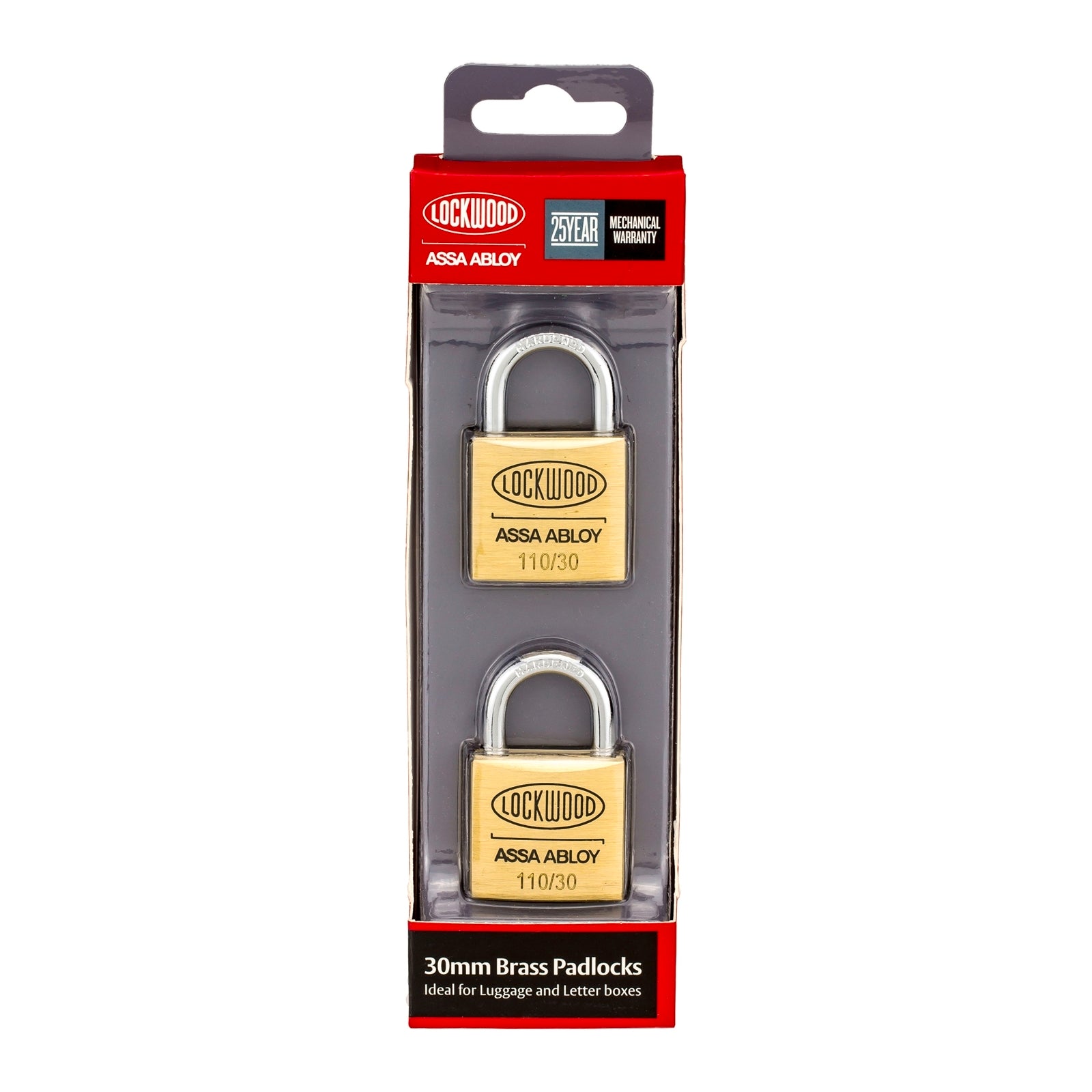 Lockwood 30mm Solid Brass 110 Series Padlock - 2 Pack - Image 4 of 4