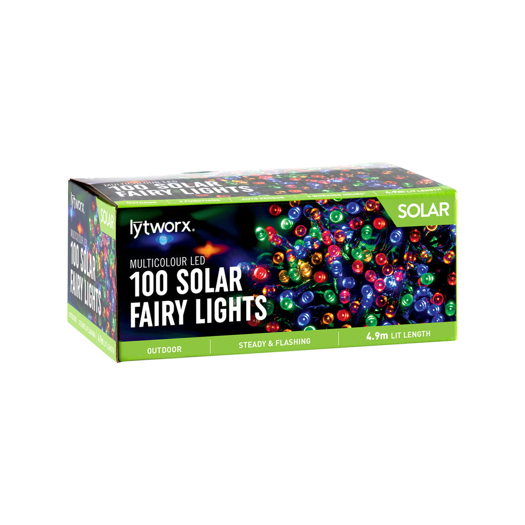 Lytworx 100 Multicolour LED 2 Function Solar Fairy Lights - Image 1 of 2