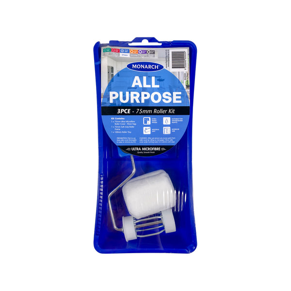 Monarch 75mm 3 Piece All Purpose Ultra Microfibre Roller Kit