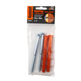 Ramset 10 x 100mm Ultra Long RamPlug - 2 Pack
