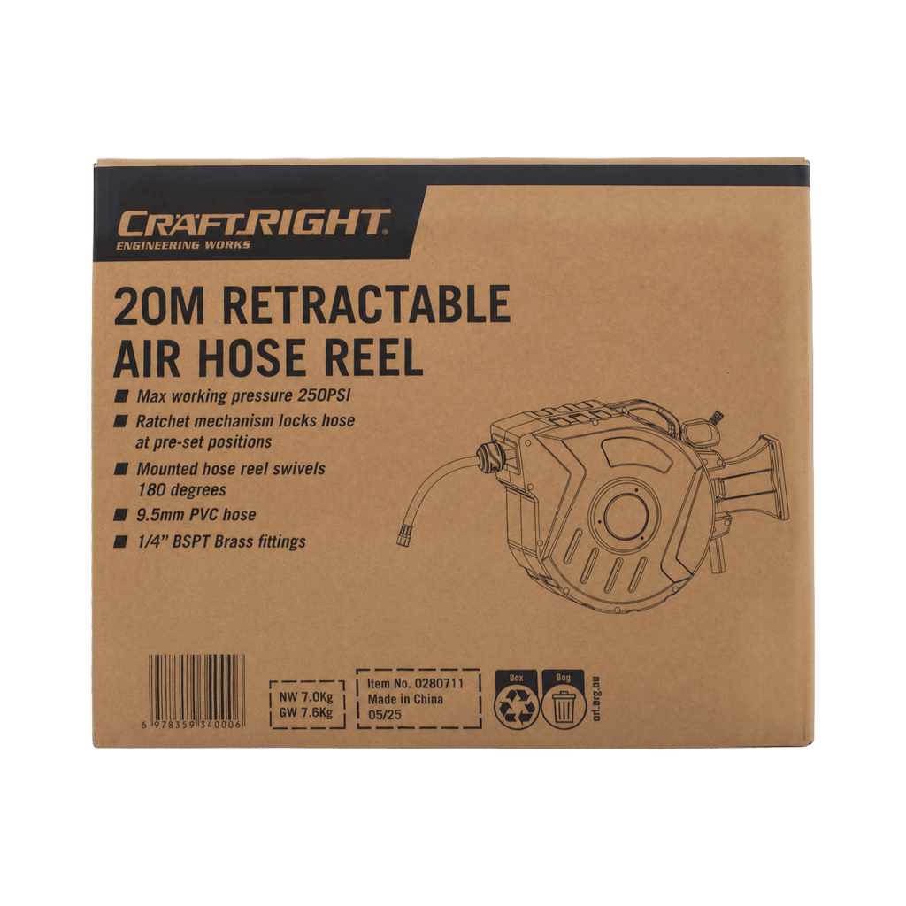 Craftright 20m Retractable Air Hose Reel - Image 12 of 15