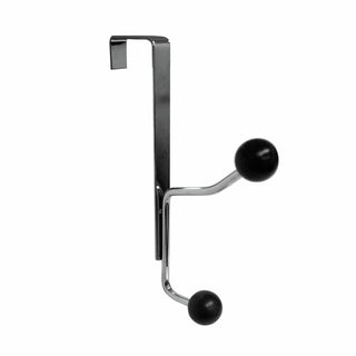 Adoored Doube Satin Chrome Over-The-Door Ball Deco Hook