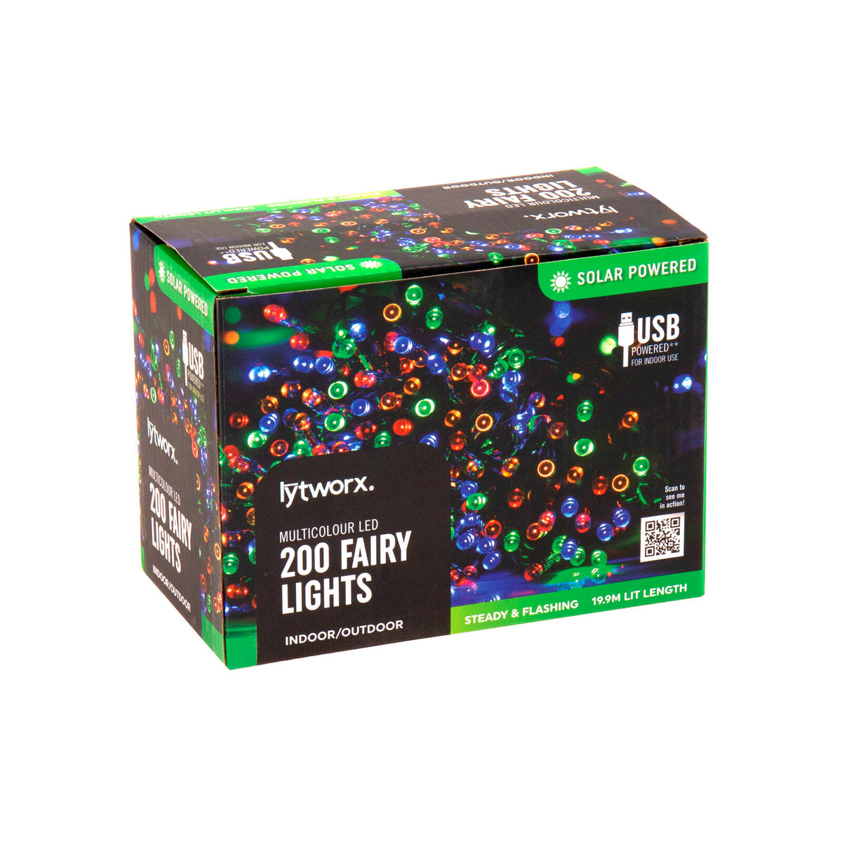 Lytworx Multicolour Solar / USB Fairy Lights - 200 Pack - Image 1 of 2