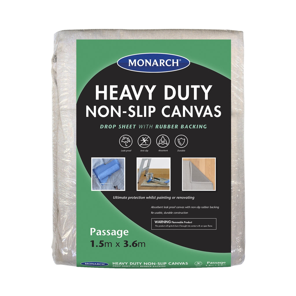 Monarch 1.5m x 3.6m Heavy Duty Non-Slip Canvas Drop Sheet - Image 1 of 2