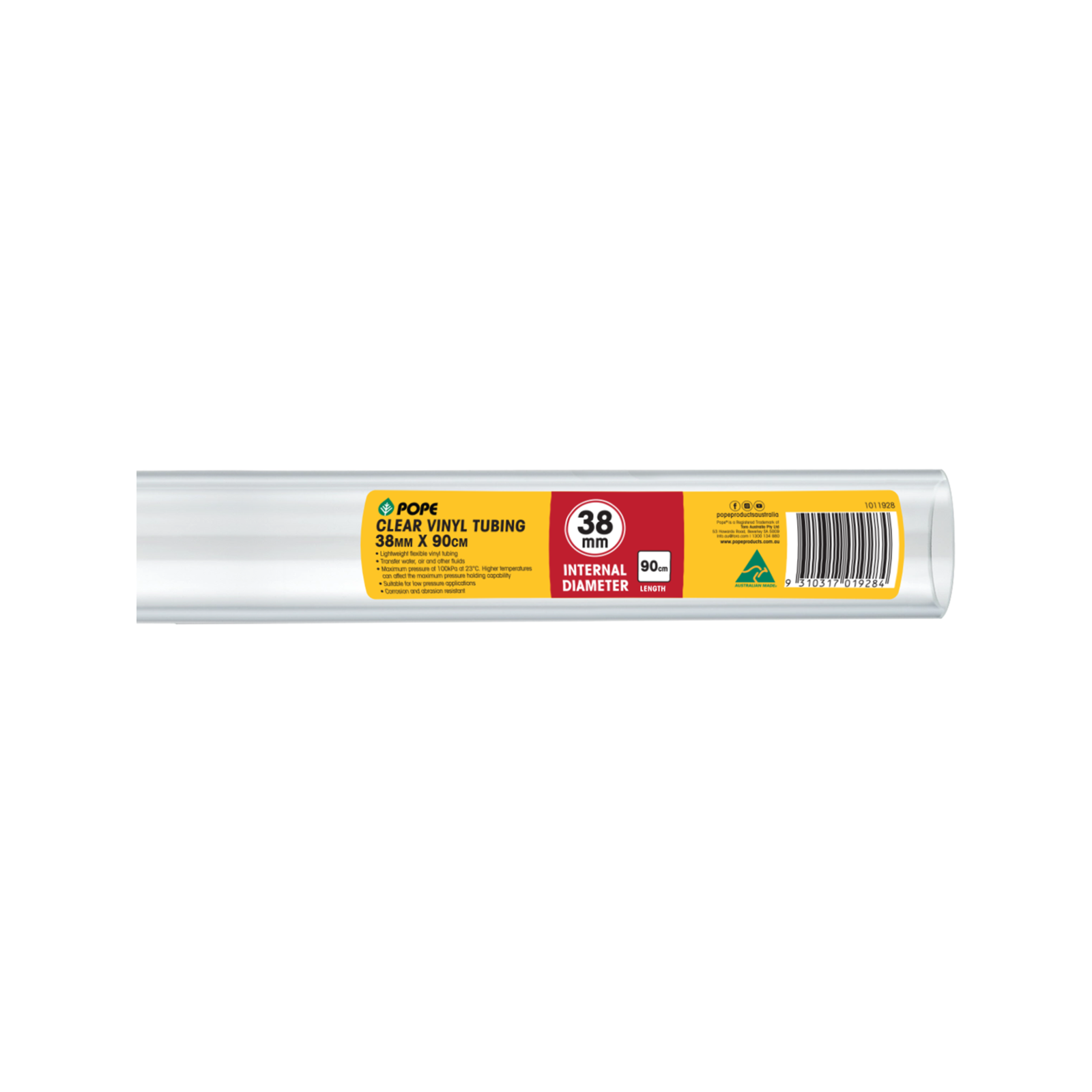 Pope 38mm x 90cm Clear Vinyl Tubing - Image 1 of 2